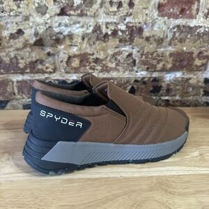 Spyder Mens 8.5 Slip On Shoes Brown Maverick Quilted Casual Comfort Sneakers